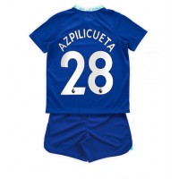 Fotbalové Dres Chelsea Cesar Azpilicueta #28 Dětské Domácí 2022-23 Krátký Rukáv (+ trenýrky)